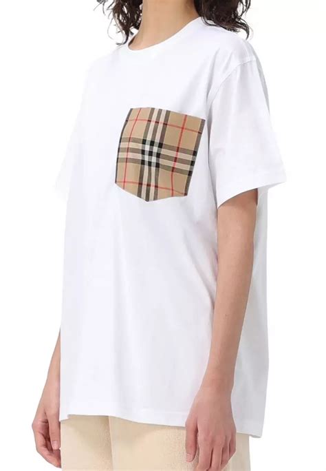 ladies burberry shirt|burberry check pocket t shirts.